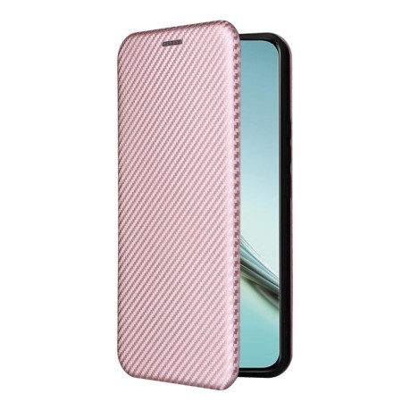 Чохол-книжка Carbon Fiber Texture на Realme 13 Pro / 13 Pro+ - рожевий