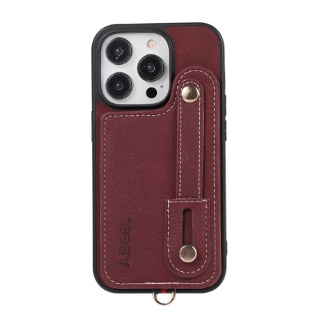 Чохол протиударний ABEEL Litchi Texture Card Bag для iPhone 15 Pro Max - фіолетовий