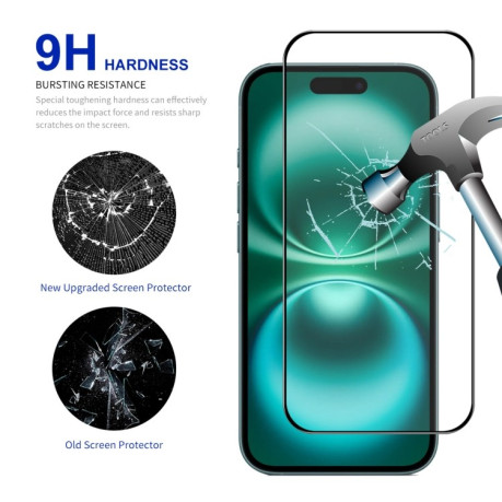 Защитное Стекло ENKAY Easy Install High Alumina Silicon для iPhone 16 - черное