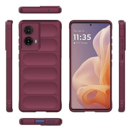 Силіконовий чохол Magic Flannel для Motorola Moto G85 5G Global – винно-червоний