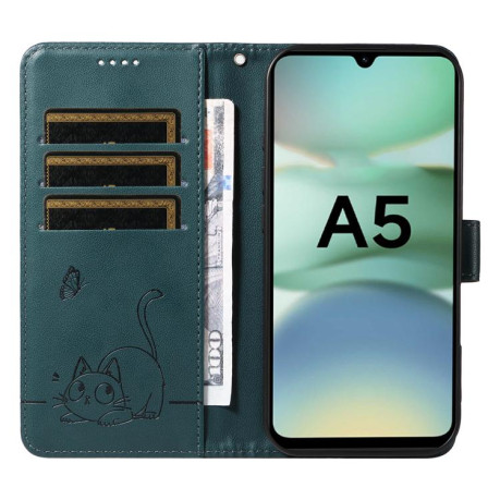 Чехол-книжка Happy Cat Pattern для Xiaomi Redmi A5 4G - зеленый