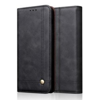 Кожаный чехол -книжка Retro Texture Wallet для iPhone 11 Pro Max- черный