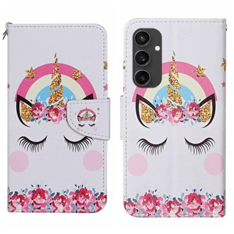 Чехол-книжка Colored Drawing Pattern для Samsung Galaxy S24 FE 5G - Crown