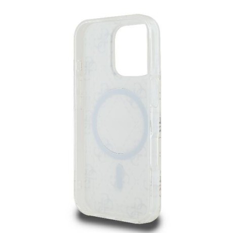 Оригінальний чохол Guess IML 4G Background MagSafe для iPhone 16 Pro - White