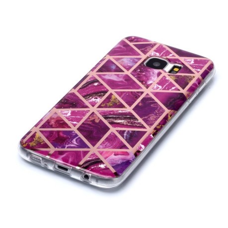 Чехол Plating Marble Pattern для Samsung Galaxy S7 - фиолетовый