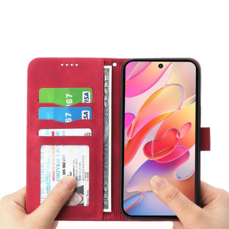 Чохол-книжка Dierfeng Dream Line для Xiaomi Redmi Note 14 4G 164.48mm - червоний