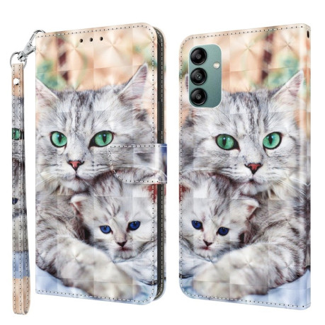 Чехол-книжка 3D Painting Leather для Samsung Galaxy A04s - Two Loving Cats