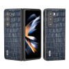 Противоударный кожаный чехол ABEEL Crocodile Texture для Samsung Galaxy Fold 5 - синий