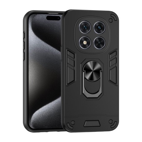 Ударозахисний чохол Metal Ring Holder для Xiaomi Redmi Note 14 Pro 5G/Poco X7 - чорний