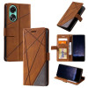 Чехол-книжка Skin Feel Splicing на OPPO A78 4G - коричневый