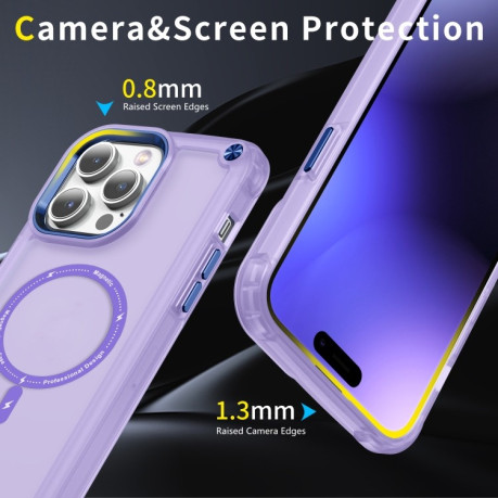 Противоударный чехол Skin Feel MagSafe Magnetic для iPhone 15 Pro Max - фиолетовый