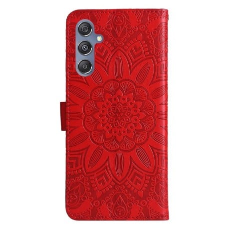 Чехол-книжка Embossed Sunflower для Samsung Galaxy M34 5G - красный