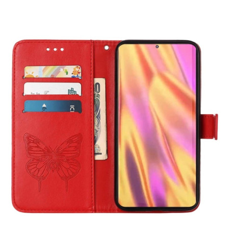 Чохол-книжка Embossed Butterfly Samsung Galaxy S22 Ultra 5G - червоний