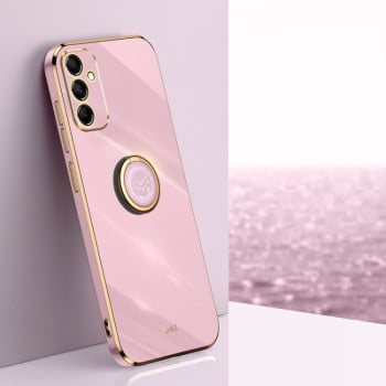 Чохол XINLI Straight Edge з тримачем-підставкою на Samsung Galaxy A55 - фіолетовий