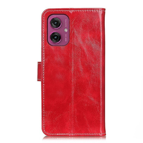 Чохол-книжка Magnetic Retro Crazy Horse Texture на Motorola Moto G55 5G - червоний
