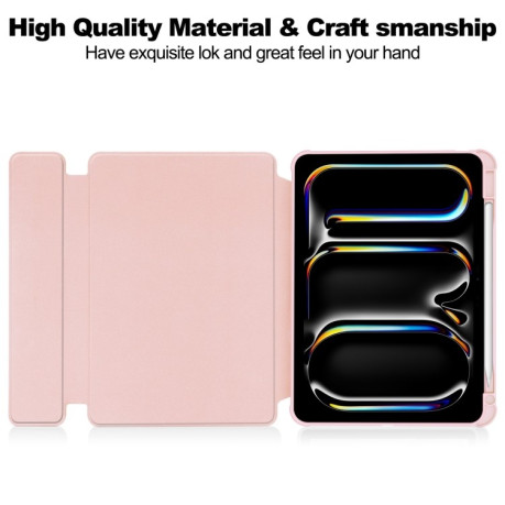 Чохол-книжка Transparent Rotation Smart Leather для iPad Pro 13 2024 - рожевий