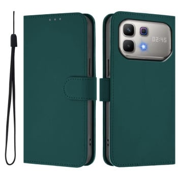 Чохол-книжка з м'яким покриттям (Skin Feel) з шнурком для Infinix Note 60 5G / Note 60 Pro 5G — темно-зелений