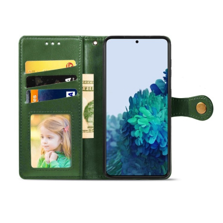 Чехол-книжка Retro Solid Color на Samsung Galaxy S22 Plus 5G - зеленый