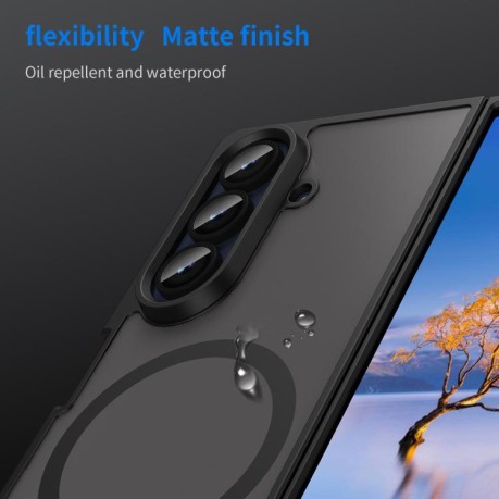 Противоударный чехол Fan Dun Series TPU Hybrid PC Frosted Magsafe для Samsung Galaxy Fold 7 5G - черный