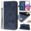 Чехол-книжка Embossed Rose RFID Anti-theft Leather для Samsung Galaxy A56 5G - синий