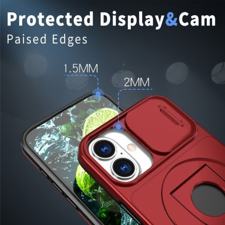 Противоударный чехол Camshield MagSafe Ring Holder Armor для iPhone 16 - красный