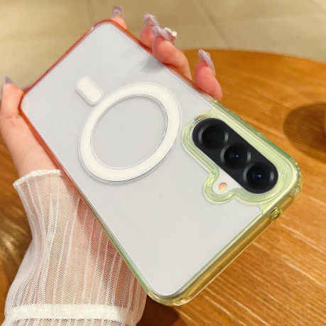 Чохол Contrast Color Gradient Transparent MagSafe на Samsung Galaxy A37 5G — фіолетово-рожевий/світло-фіолетовий