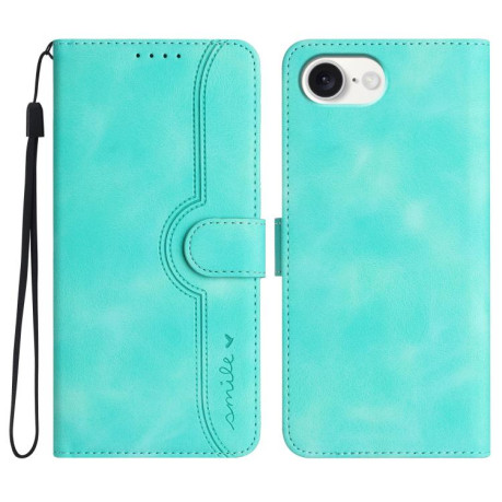 Чехол-книжка Skin Feel Heart Amile для iPhone 16e - голубой