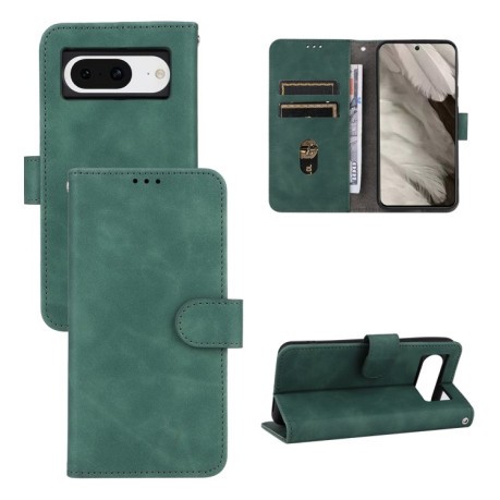 Чехол-книжка Skin Feel Magnetic Flip Leather на Google Pixel 8 - зеленый