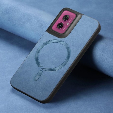 Чехол Retro MagSafe Magnetic PU на Motorola Moto G55 - синий