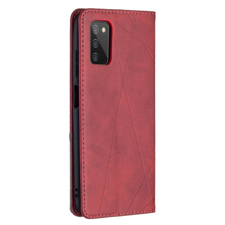 Чехол-книжка Rhombus Texture на Samsung Galaxy A02s - красный