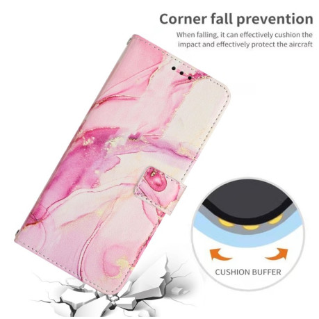 Чехол-книжка Painted Marble Pattern для Realme 12+ 5G/12 4G/13 4G - розовое золото