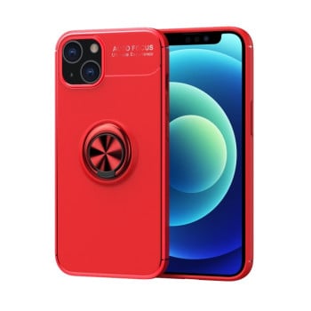 Ударозащитный чехол Metal Ring Holder 360 Degree Rotating на iPhone 14/13 - красный