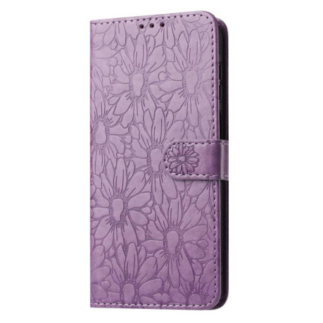 Чехол-книжка Daisy Embossed Leather для на Samsung Galaxy F16 5G / M16 5G - фиолетовый