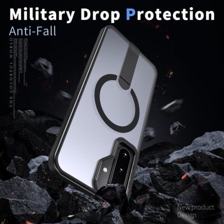 Чехол Kalebol Star Shine Skin Feel с MagSafe и подставкой на Samsung Galaxy A17 5G - черный