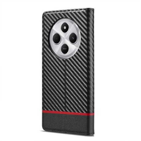 Чохол-книжка LCIMEEKE Carbon Fiber для Xiaomi Redmi A4 5G / 14C 4G - Black