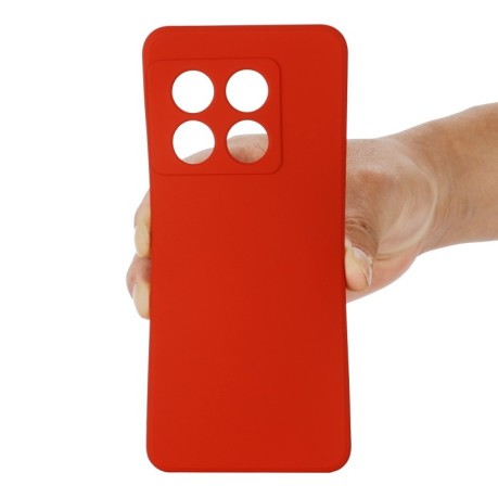 Силиконовый чехол Solid Color Liquid Silicone на OnePlus 10 Pro - красный