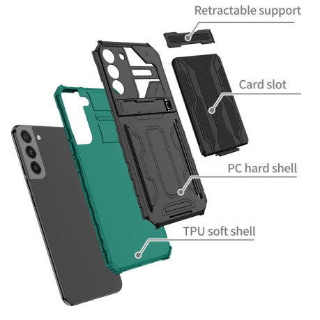 Противоударный чехол Armor Card для Samsung Galaxy S22 Plus 5G - зеленый