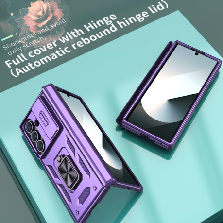 Чехол Sliding Window Hinge на Samsung Galaxy Fold 7 5G - фиолетовый