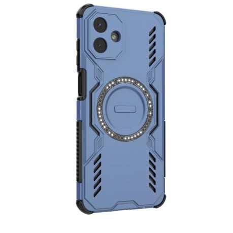 Противоударный чехол Butterfly Armor с MagSafe на Samsung Galaxy A07 4G - синий