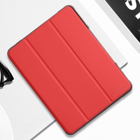 Противоударный чехол-книжка Mutural Horizontal Flip на iPad 9/8/7 10.2 (2019/2020/2021) - красный
