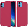 Силиконовый чехол Solid Color Liquid на iPhone 11- пурпурно- красный