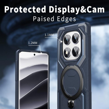 Противоударный чехол MagSafe Magnetic Frosted TPU для Xiaomi Redmi Note 14 Pro 5G / 4G - синий