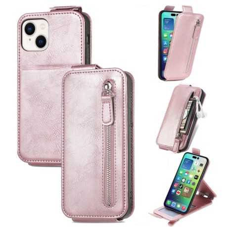 Флипп-чехол Zipper Wallet Vertical для iPhone 14 - розовый