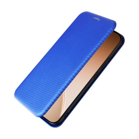 Чохол-книжка Carbon Fiber Texture для OPPO Reno15 F 5G — синій