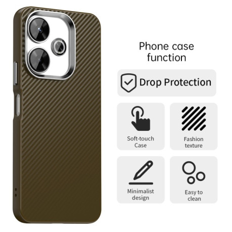 Ударозащитный чехол HMC Carbon Fiber Series IMD на Xiaomi Poco M6 4G - коричневый
