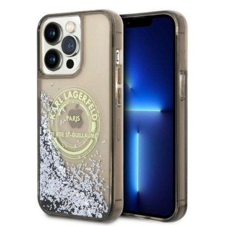 Оригинальный чехол Karl Lagerfeld Liquid Glitter RSG для iPhone 14 Pro Max - black