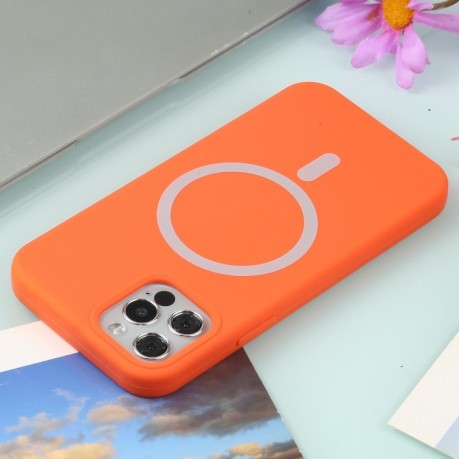 Противоударный чехол Nano Silicone (Magsafe) для iPhone 14/13 - оранжевый