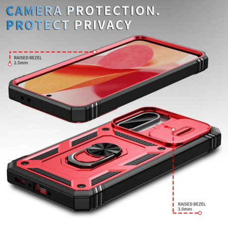 Противоударный чехол Sliding Camshield для Samsung Galaxy A56 5G - Red+Black