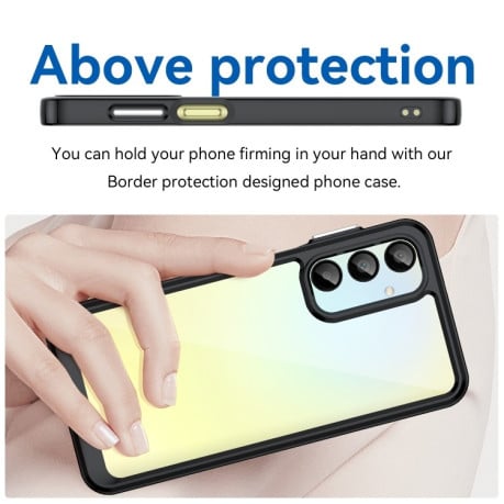 Противоударный чехол  Colorful Acrylic Series с цветной силиконовой боковиной на Samsung Galaxy A26 5G - черный