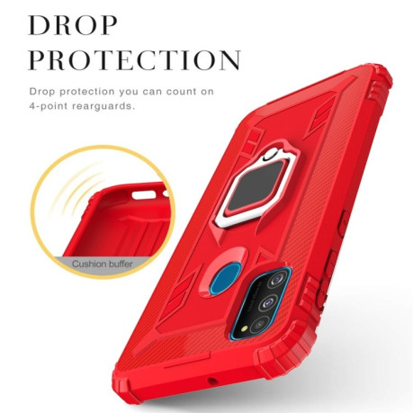 Противоударный чехол 360 Degree Rotating Ring Holder на Samsung Galaxy M21/M30s-красный